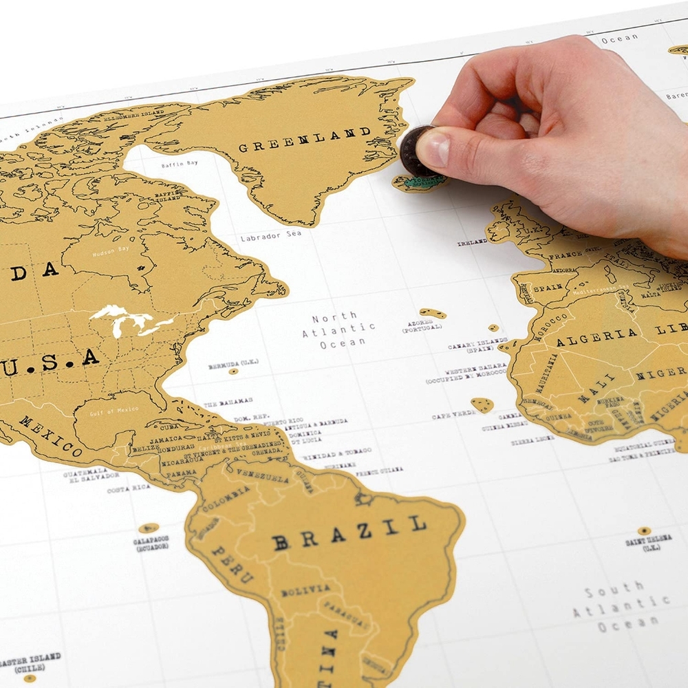 Travel scratch off map